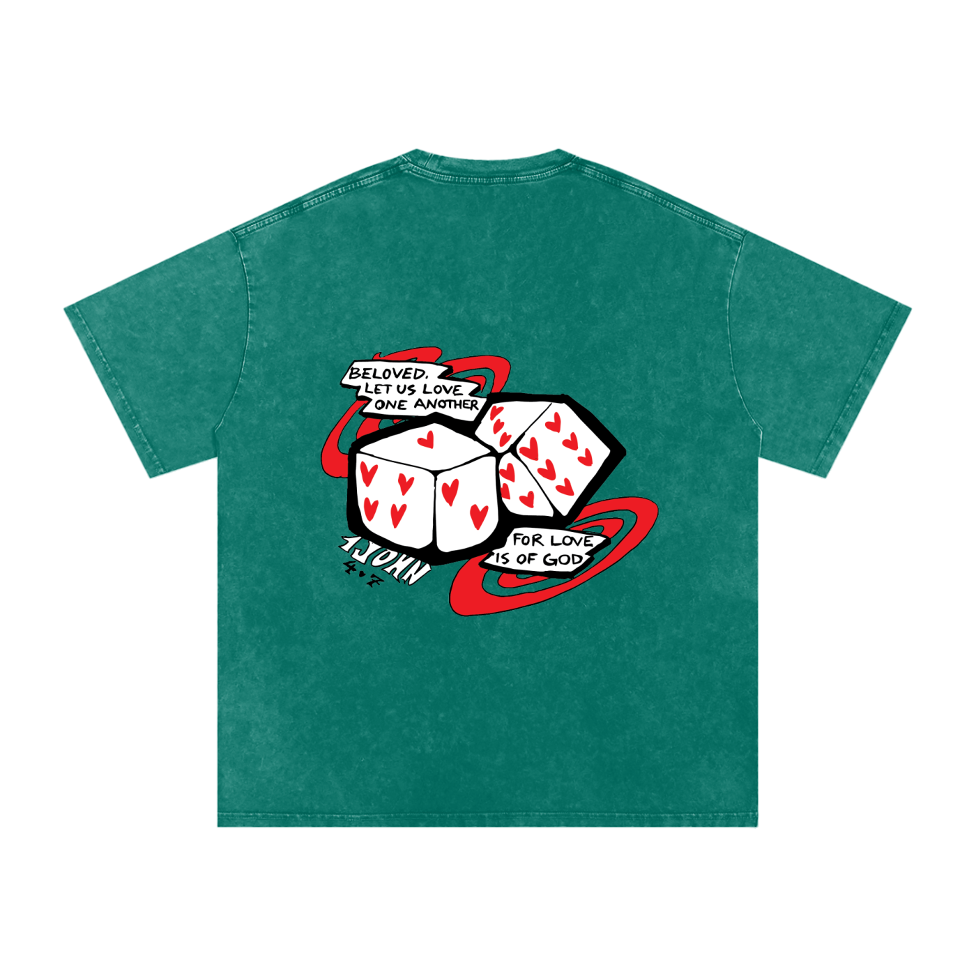 1 John 4:7 Dice Tee