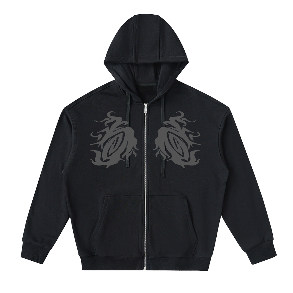 Mysterious Creature Zip Up Hoodie