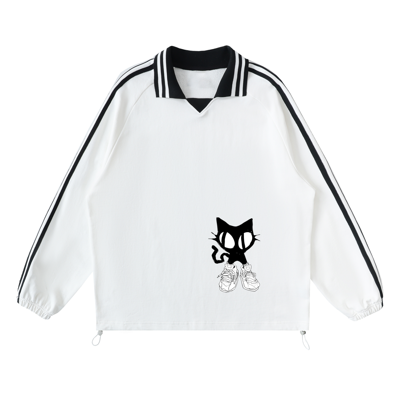 Collared Striped Premium Cat Shirt