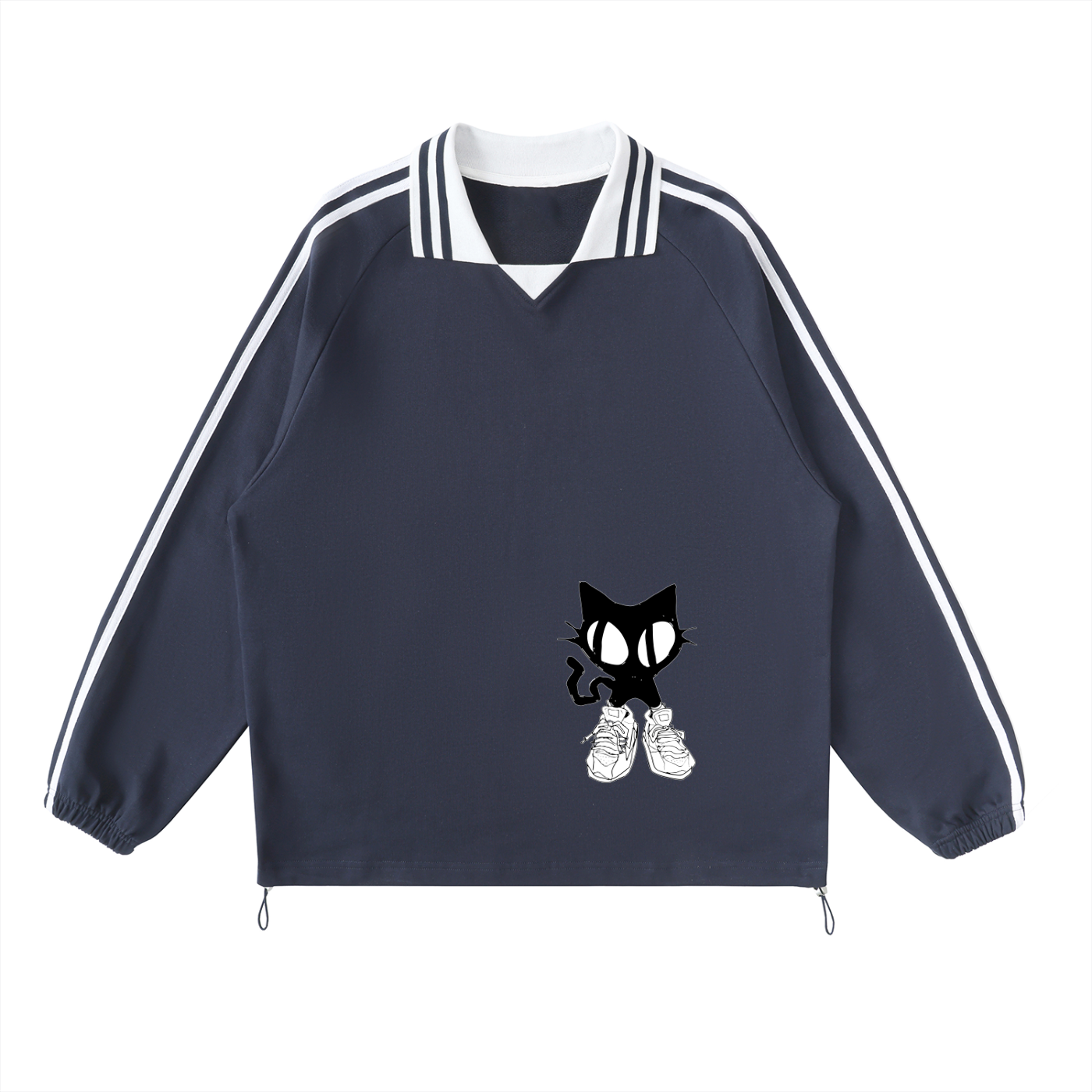 Collared Striped Premium Cat Shirt