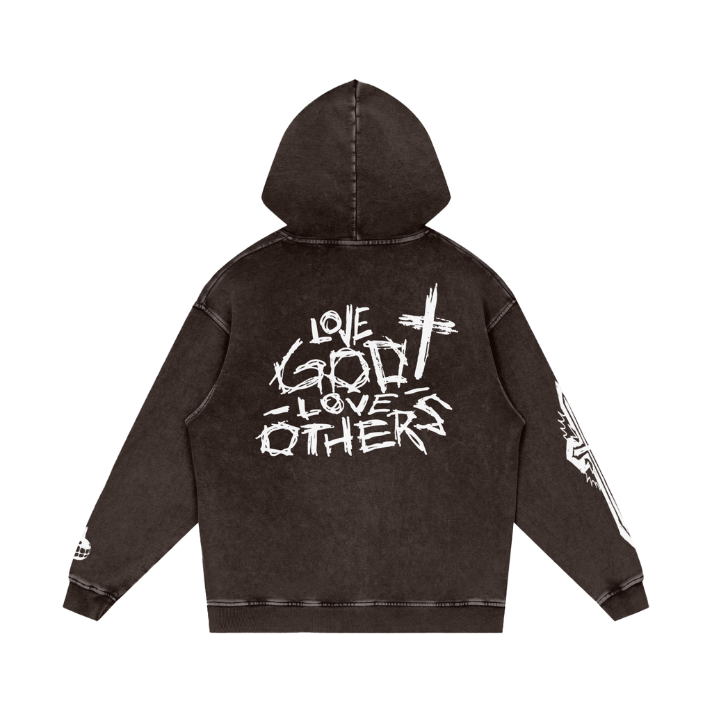 Snow Washed Love God Love Others Hoodie