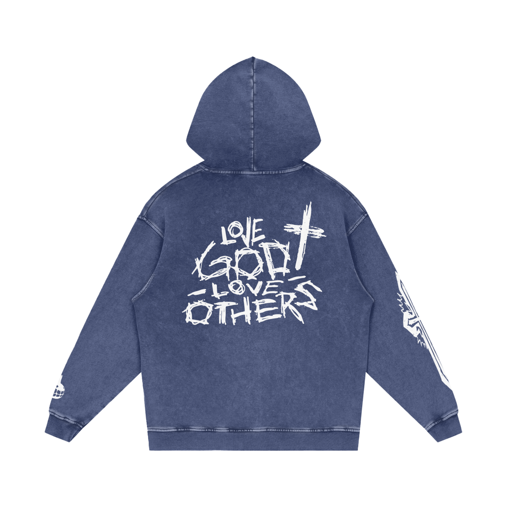 Snow Washed Love God Love Others Hoodie