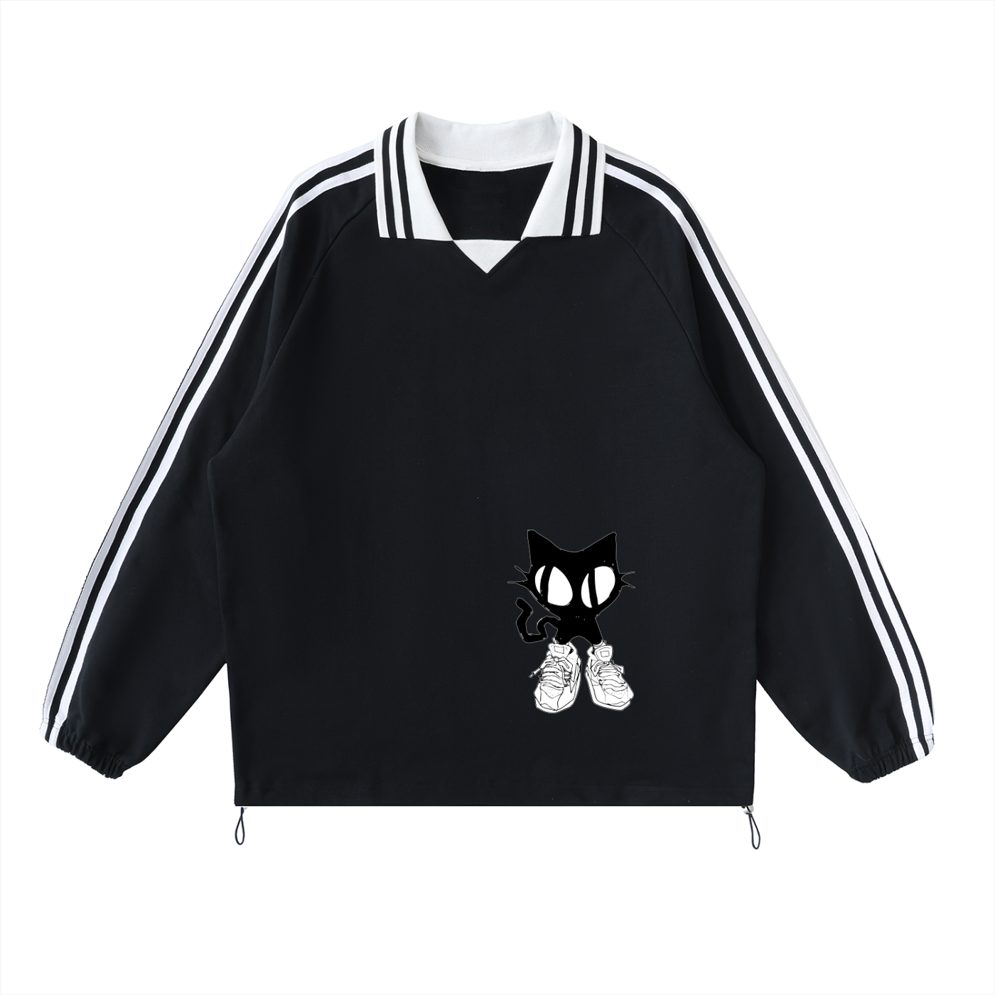 Collared Striped Premium Cat Shirt