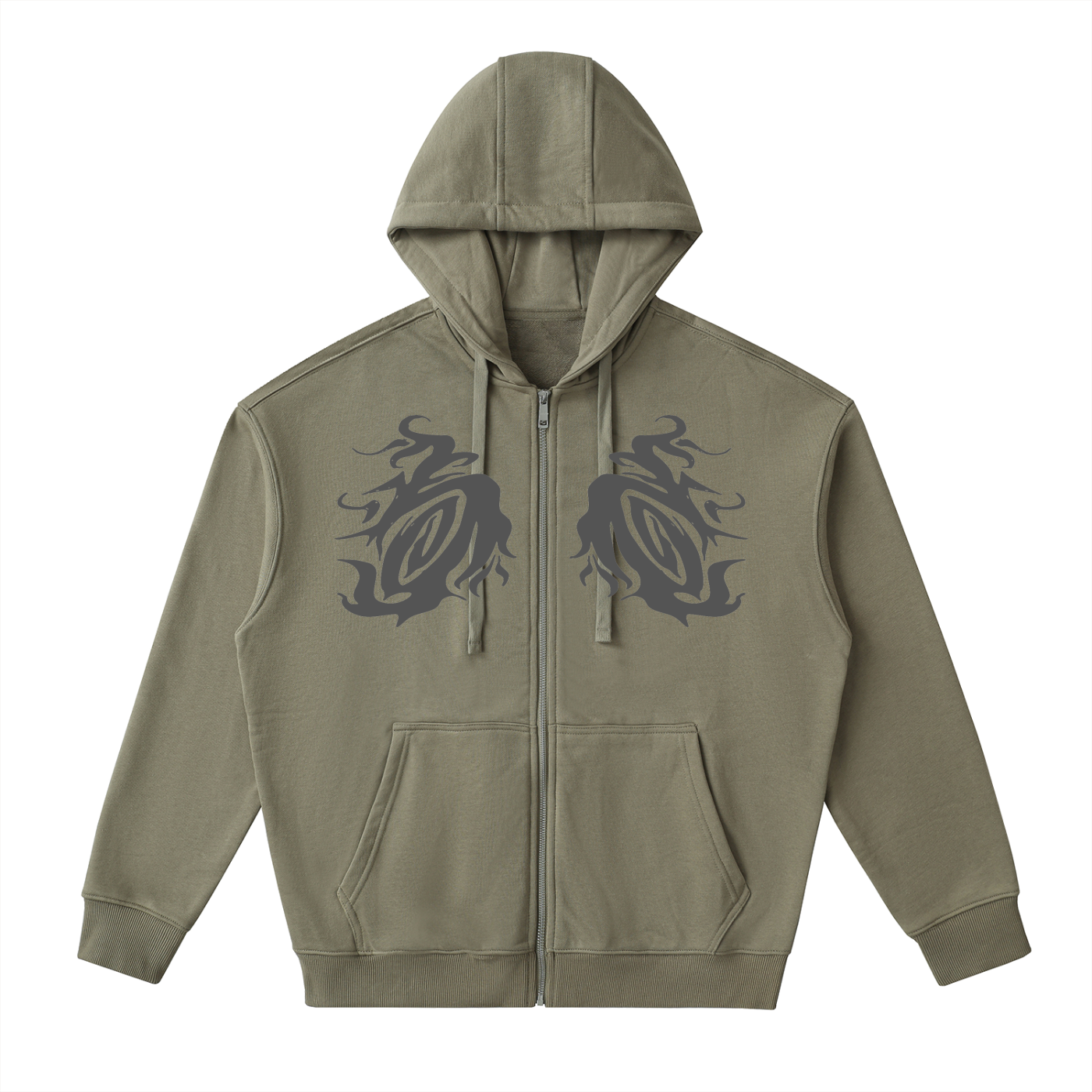 Mysterious Creature Zip Up Hoodie