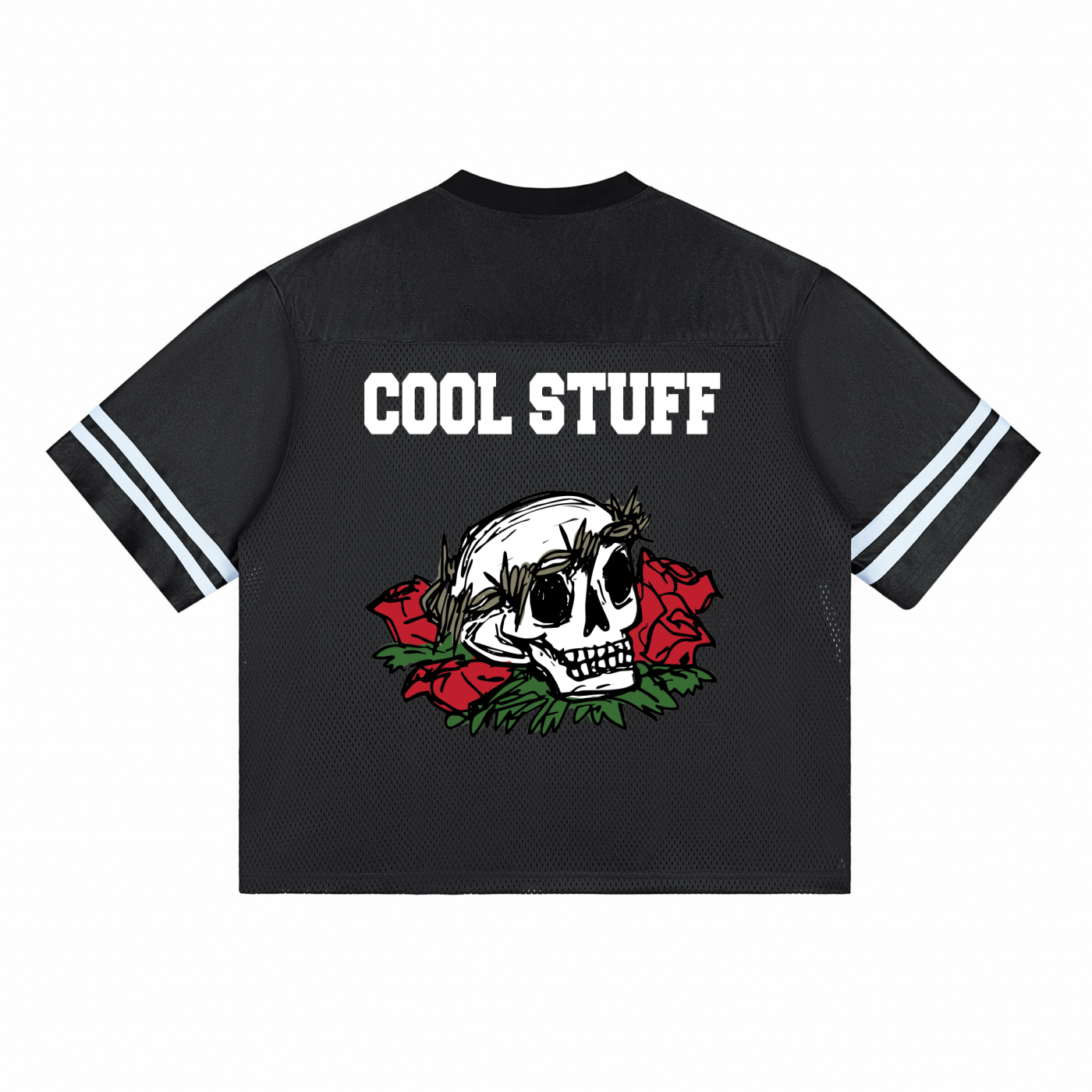 Sketched Rose Skull Jersey